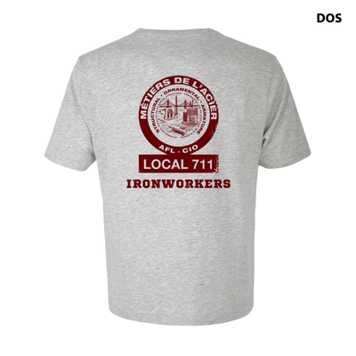 Ironworkers Local 711 T-Shirt -Short sleeve (Athletic Grey). NEW COLOUR