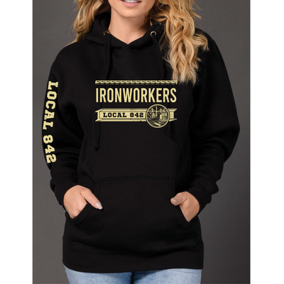 Ironworkers Local 842 Unisex Hoodie (Black)