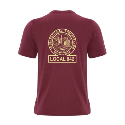 Ironworkers Local 842 T-Shirt Short sleeve (Maroon)