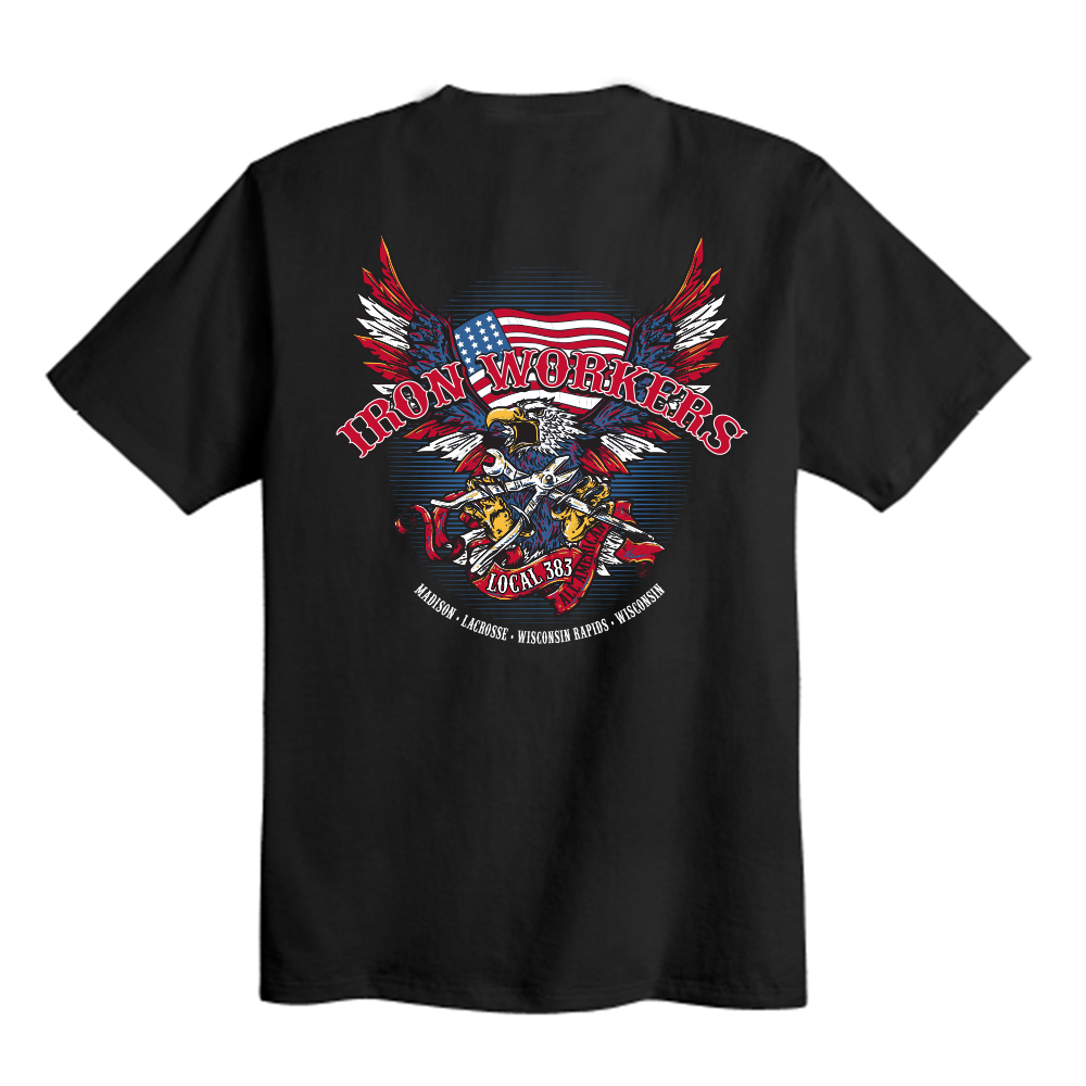 Ironworkers Local 383 - Eagle T-Shirt (Black)